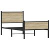 vidaXL Estructura de cama sin colchón metal roble Sonoma 107x203 cm
