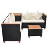 vidaXL Set de muebles de jardín 4 pzas y cojines ratán sintético negro