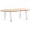 vidaXL Patas para mesa de centro en forma de V (2 unidades), color blanco, 30 x (30-31,3) cm, acero