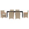 vidaXL Conjunto de Comedor de Jard&iacute;n 7 pcs Beige rat&aacute;n sint&eacute;tico