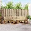 vidaXL Conjunto de sof&aacute;s de exterior con coj&iacute;n 7 Pieza Natural y Beige