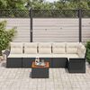 vidaXL Conjunto de sofá de jardín 7 pcs Negro Poliratán
