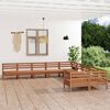 vidaXL Juego muebles de jard&iacute;n 10 pzas madera maciza pino marr&oacute;n miel