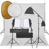 vidaXL Kit de estudio fotogr&aacute;fico con set de luces, fondo y reflector