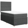 vidaXL Cama box spring con colch&oacute;n tela gris oscuro 90x190 cm