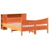 vidaXL Cama sin colch&oacute;n madera maciza de pino marr&oacute;n cera 140x190 cm