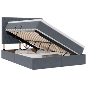vidaXL Cama con almacenamiento y LED con LED Gris oscuro 140 x 190 cm