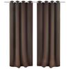 2 cortinas marrones oscuras con anillas blackout 135x245cm