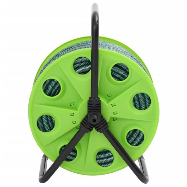 vidaXL Carrete de rollo para manguera de pie PVC verde 30 m
