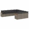 vidaXL Set de sof&aacute;s de jard&iacute;n 11 pzas y cojines rat&aacute;n sint&eacute;tico gris