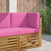 vidaXL Coj&iacute;n para sof&aacute; de exterior 3 pcs Rosa Poli&eacute;ster