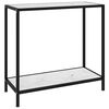vidaXL Mesa de consola blanco vidrio templado 80x35x75 cm
