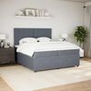 vidaXL Cama box spring con colch&oacute;n terciopelo gris oscuro 200x200 cm