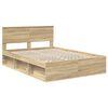 vidaXL Estructura de cama con cabecera Roble Sonoma 135 x 190 cm