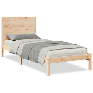 vidaXL Cama extralarga sin colch&oacute;n madera maciza 100x220 cm
