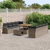 vidaXL Conjunto de sofá de jardín 11 pcs Gris ratán sintético