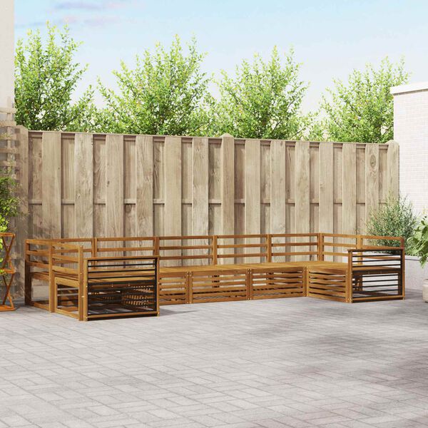 vidaXL Juegos de sof&aacute;s 7 pcs Natural Madera de Acacia S&oacute;lida