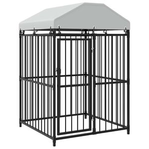 vidaXL Perrera de exterior con techo 120x120x150 cm