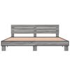 vidaXL Estructura cama madera ingenier&iacute;a metal gris Sonoma 200x200 cm