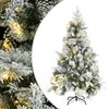 vidaXL &Aacute;rbol de Navidad con nieve, luces LED y pi&ntilde;as PVC y PE 120 cm