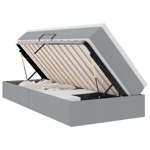 vidaXL Cama con almacenamiento y colch&oacute;n Gris Claro 90 x 190 cm