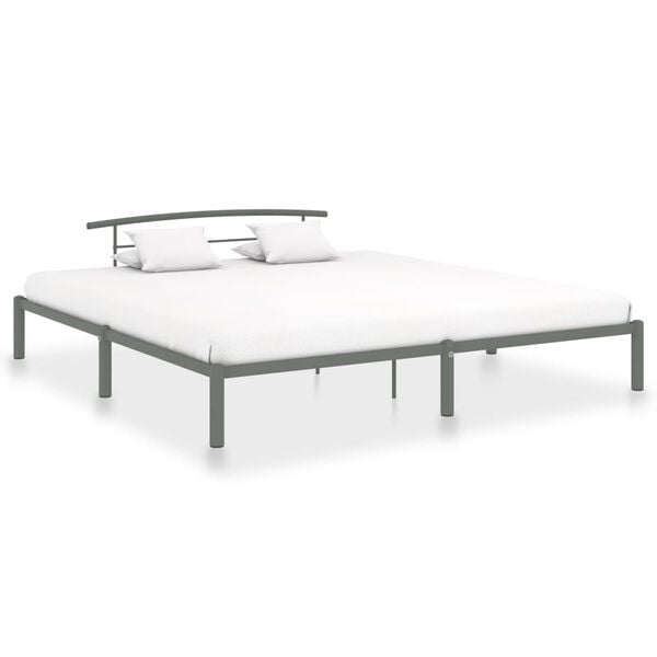 vidaXL Estructura de cama sin colch&oacute;n metal gris 180x200 cm