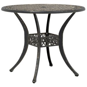 vidaXL Mesa de jard&iacute;n aluminio fundido bronce &Oslash;90x75 cm