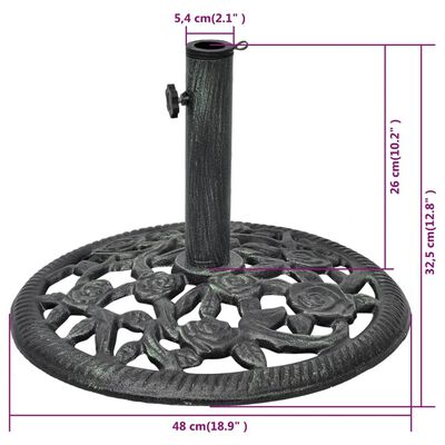 vidaXL Base de sombrilla de hierro fundido 12 kg 48 cm