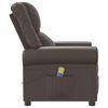 vidaXL Sill&oacute;n reclinable de cuero sint&eacute;tico marr&oacute;n brillante