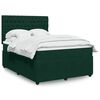 vidaXL Cama box spring con colch&oacute;n terciopelo verde oscuro 140x190 cm