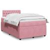 vidaXL Cama box spring con colch&oacute;n terciopelo rosa 120x190 cm