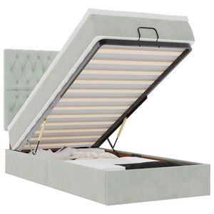 vidaXL Estructura cama otomana colchones gris claro 90x200cm