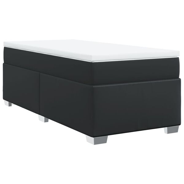 vidaXL Cama box spring con colch&oacute;n cuero sint&eacute;tico negro 80x200 cm