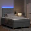vidaXL Cama Box Spring LED con colch&oacute;n Gris Claro 120 x 200 cm tela