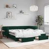 vidaXL Sof&aacute; cama nido con cajones terciopelo verde oscuro 100x200 cm