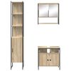vidaXL Juego de muebles de ba&ntilde;o con estante 3 pcs Roble Sonoma