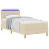vidaXL Cama Box Spring LED con colch&oacute;n con LED Crema 100 x 200 cm tela