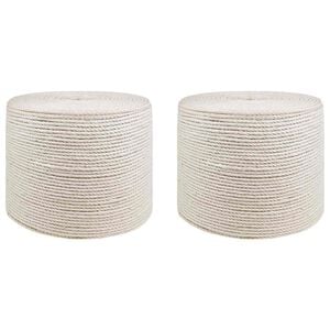 vidaXL Cuerda de yute 2 uds. 2 mm Blanco 100% yute Tossa