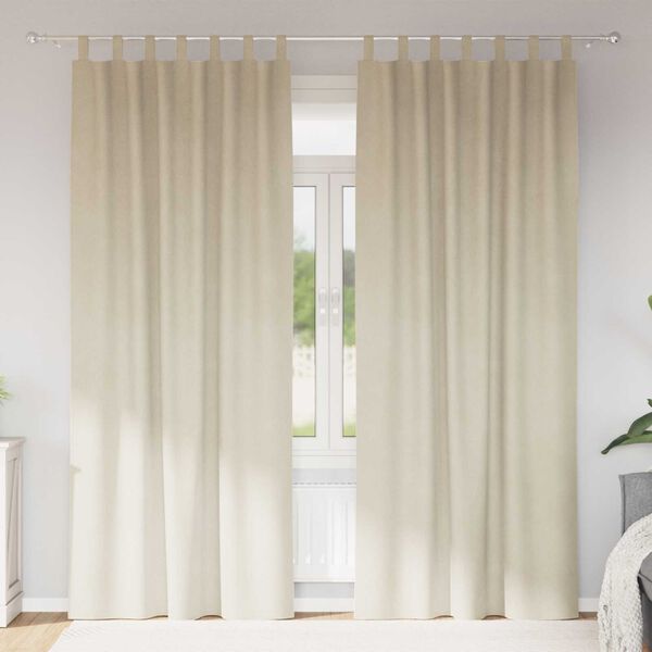 vidaXL Cortinas opacas 2 pcs Crema 140 x 260 cm Terciopelo