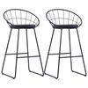 vidaXL Taburete de barra de cocina 2 unidades cuero sint&eacute;tico negro