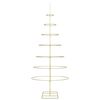 vidaXL Árbol de Navidad de metal con soporte Dorado 210 cm