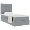 vidaXL Cama con almacenamiento y colch&oacute;n Gris Claro 90 x 200 cm