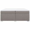 vidaXL Cama box spring con colch&oacute;n tela gris taupe 200x200 cm