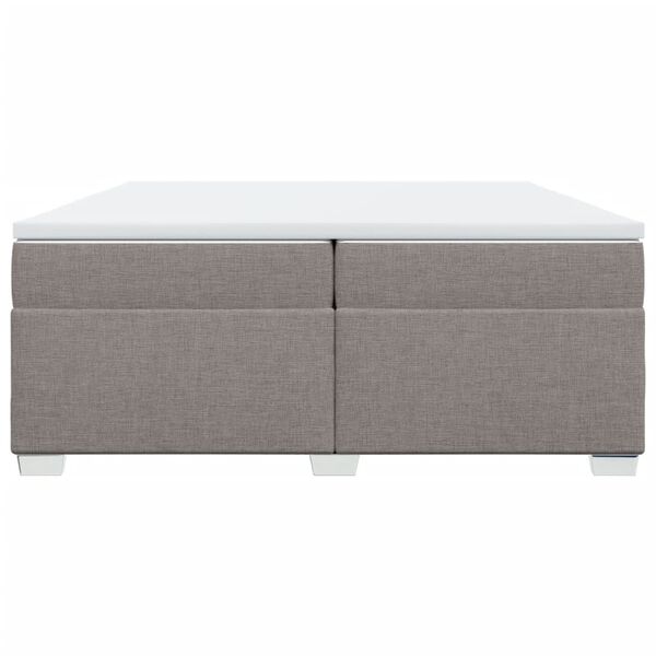 vidaXL Cama box spring con colch&oacute;n tela gris taupe 200x200 cm