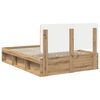 vidaXL Estructura de cama con cabecera Roble Artesanal 140 x 190 cm