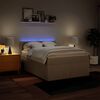 vidaXL Cama box spring con colch&oacute;n tela color crema 160x200 cm
