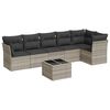 vidaXL Set de sof&aacute;s de jard&iacute;n 7 pzas con cojines rat&aacute;n PE gris claro