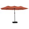 vidaXL Sombrilla doble de jard&iacute;n con luces LED terracota 449x265 cm
