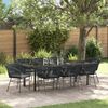 vidaXL Conjunto de Comedor de Jard&iacute;n 9 pcs Negro Polirat&aacute;n