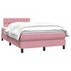 vidaXL Cama box spring con colch&oacute;n terciopelo rosa 120x210 cm